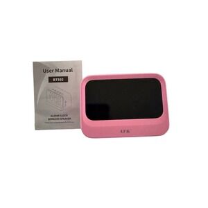 AFK BT502 Pink Alarm Clock Wireless Bluetooth Speaker Portable Digital Mirror